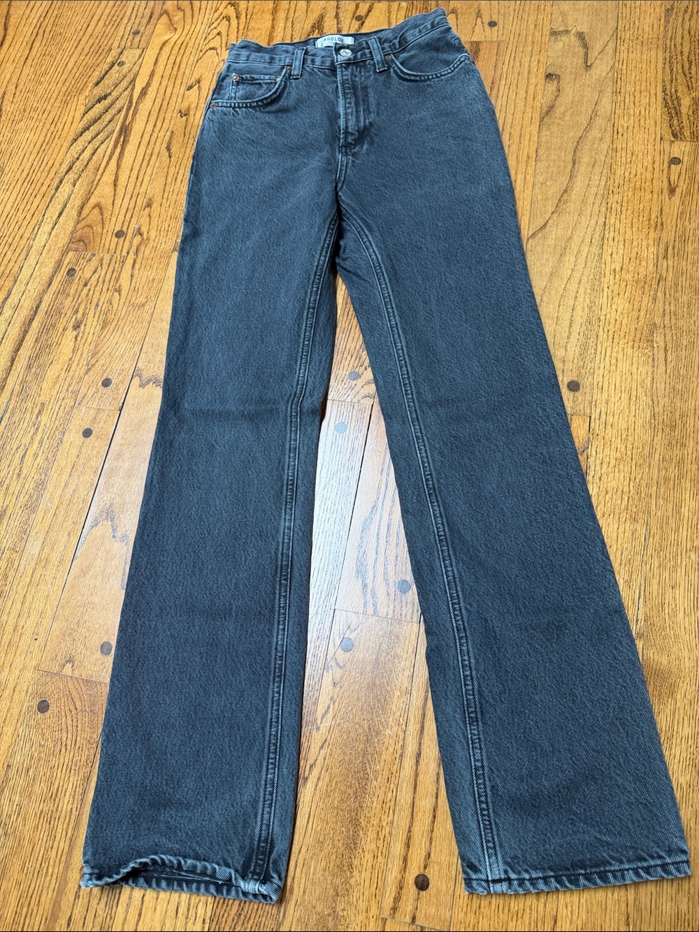 Agolde sz 23 High Rise Black Vintage Boot Jeans in 100% organic cotton